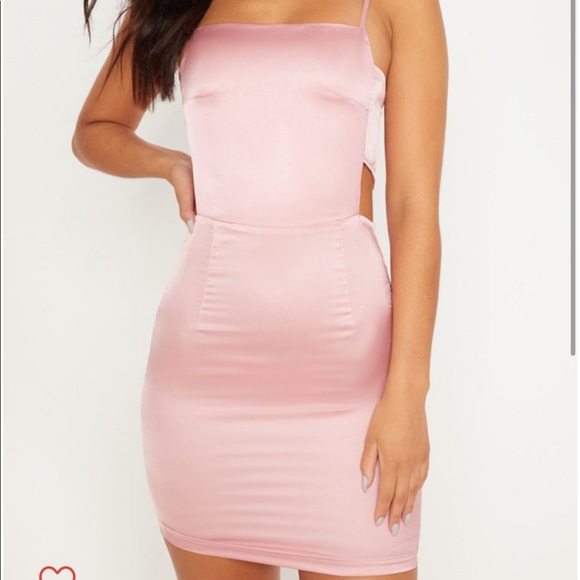 chinese dress ladies Hot Pink Notch Neck Bodycon Satin Mini Dress